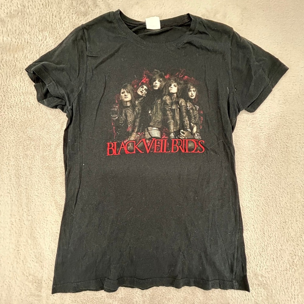 Black Veil Brides Womens XL Black Graphic T-Shirt Preowned Band Tee Rock